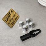 کاپ پیچ کروم براق به همراه انبر مخصوص-ست کامل 16 عددی