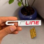آرم نوشته GT LINE تمام استیل وارداتی-کد00 سیلور
