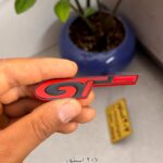 آرم نوشته GT تمام استیل وارداتی-کد05 قرمز
