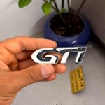 آرم نوشته GTI تمام استیل وارداتی-کد03 سیلور