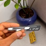 آرم نوشته GT LINE تمام استیل وارداتی-کد01 سیلور