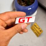 آرم نوشته GT تمام استیل وارداتی-کد06 قرمز